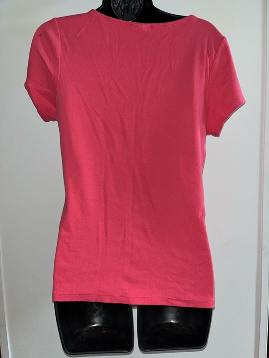 torrid Hot Pink Short Sleeve V-Neck Top - Picture 5 of 5
